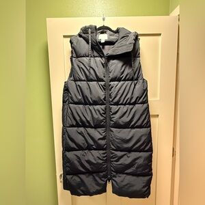 H&M Long Puffer Vest with Hood